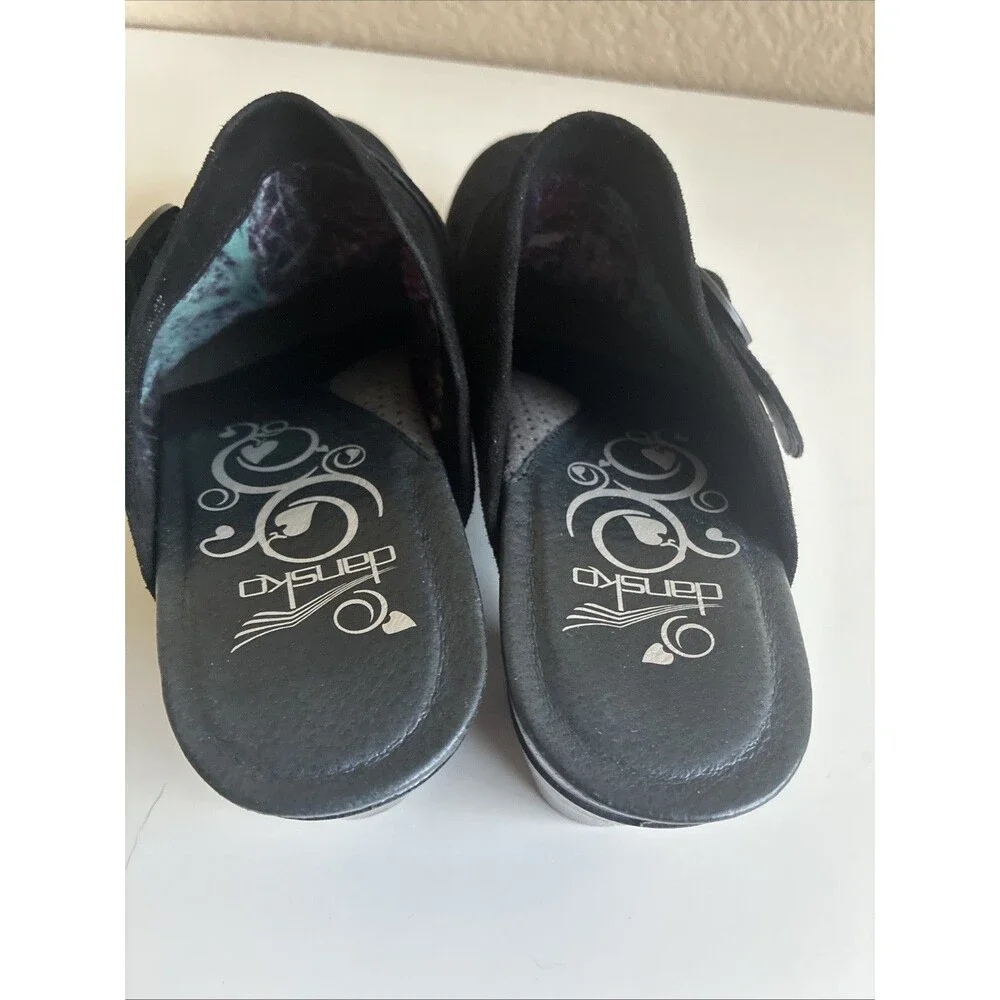 Dansko Shoes Womens 8.5 EU 39 Nadine Clogs Heel Black Suede Studded Mule